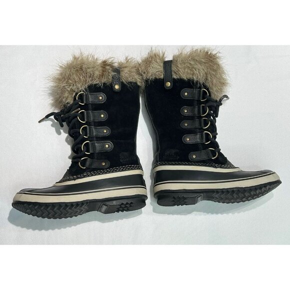 Sorel Joan of Artic Waterproof Boots Womens Sz 6 Black Quarry Suede Winter Snow - Picture 3 of 15